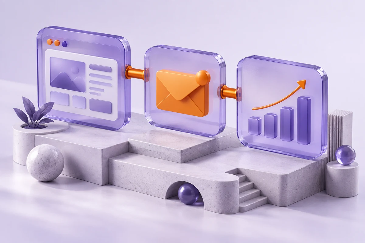 Website, enquiry and progress panels connected as one system
